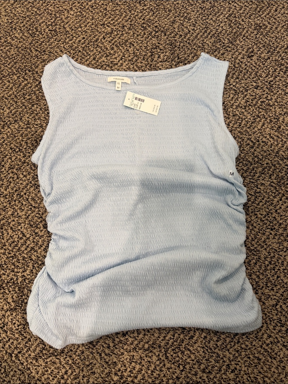 Maurices baby Blue Ruched Side Tank Top